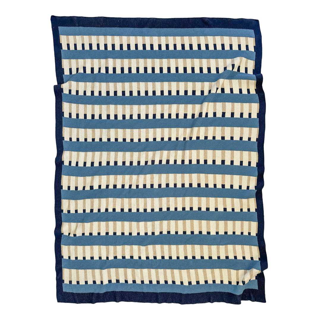 Modern Navy Cotton Throw