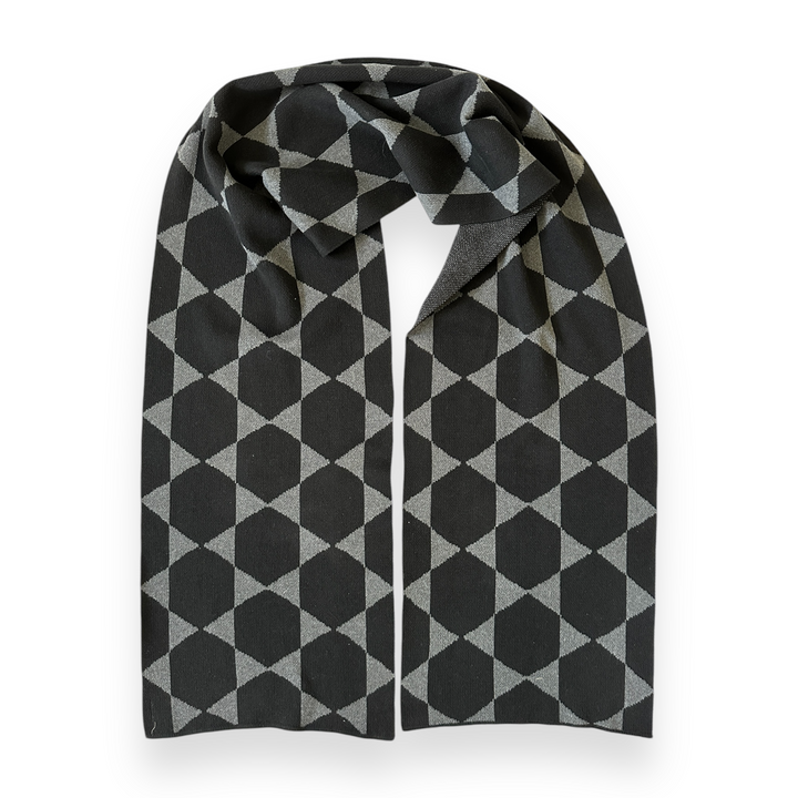 Geometric Black and Grey Scarf