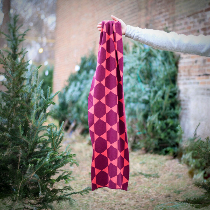 Lark Scarf- Wine + Coral