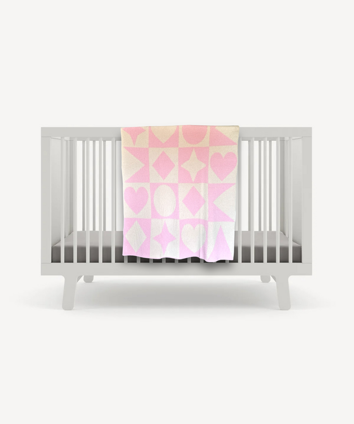 Shape Parade Mini- Pink Baby Blanket