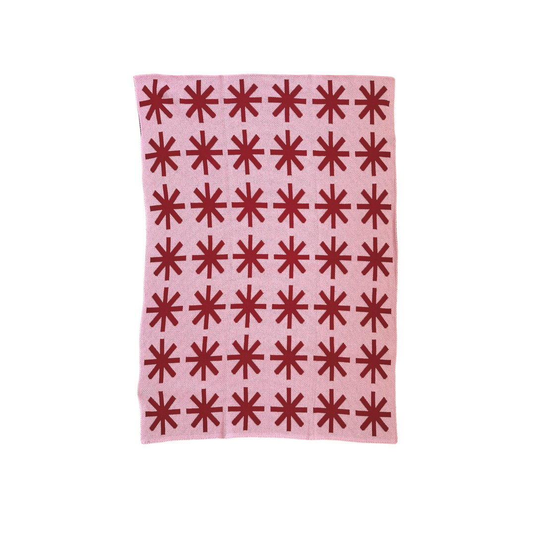 Starshine Mini- Pink and Red Baby Blanket