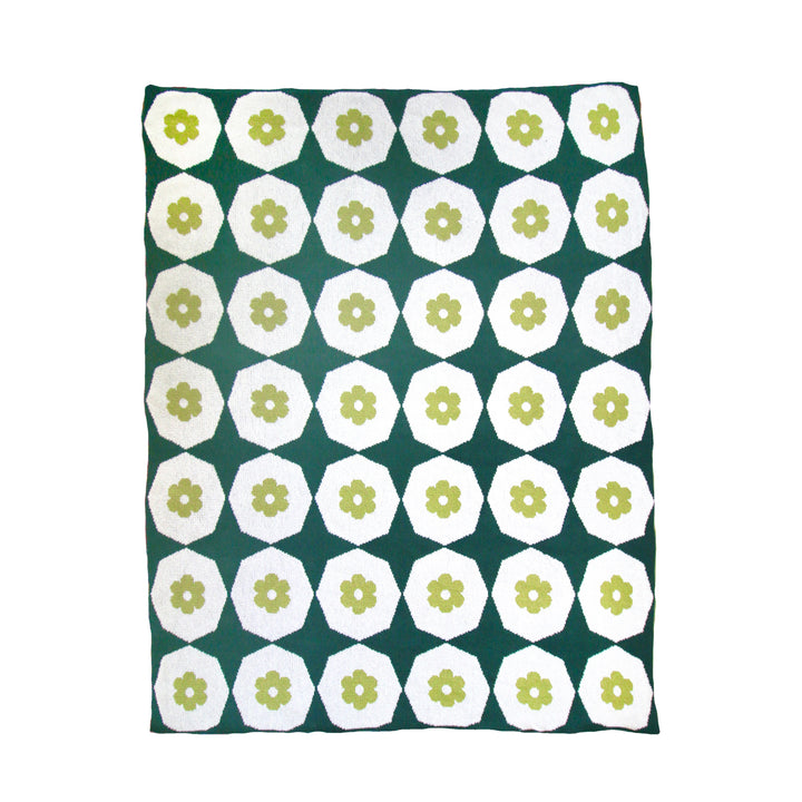 Modern Floral Green Throw