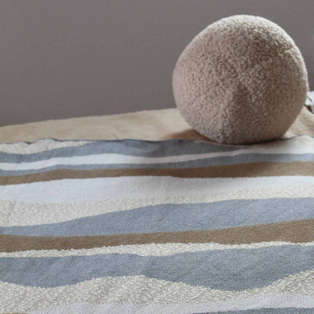 Landscape Inspired Throw Blanket with a Round Pillow