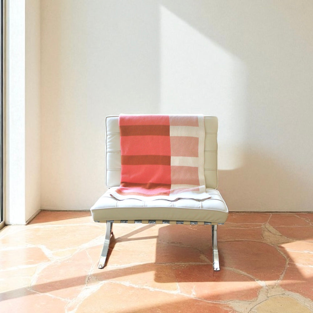 Modern Pink Stripe Throw