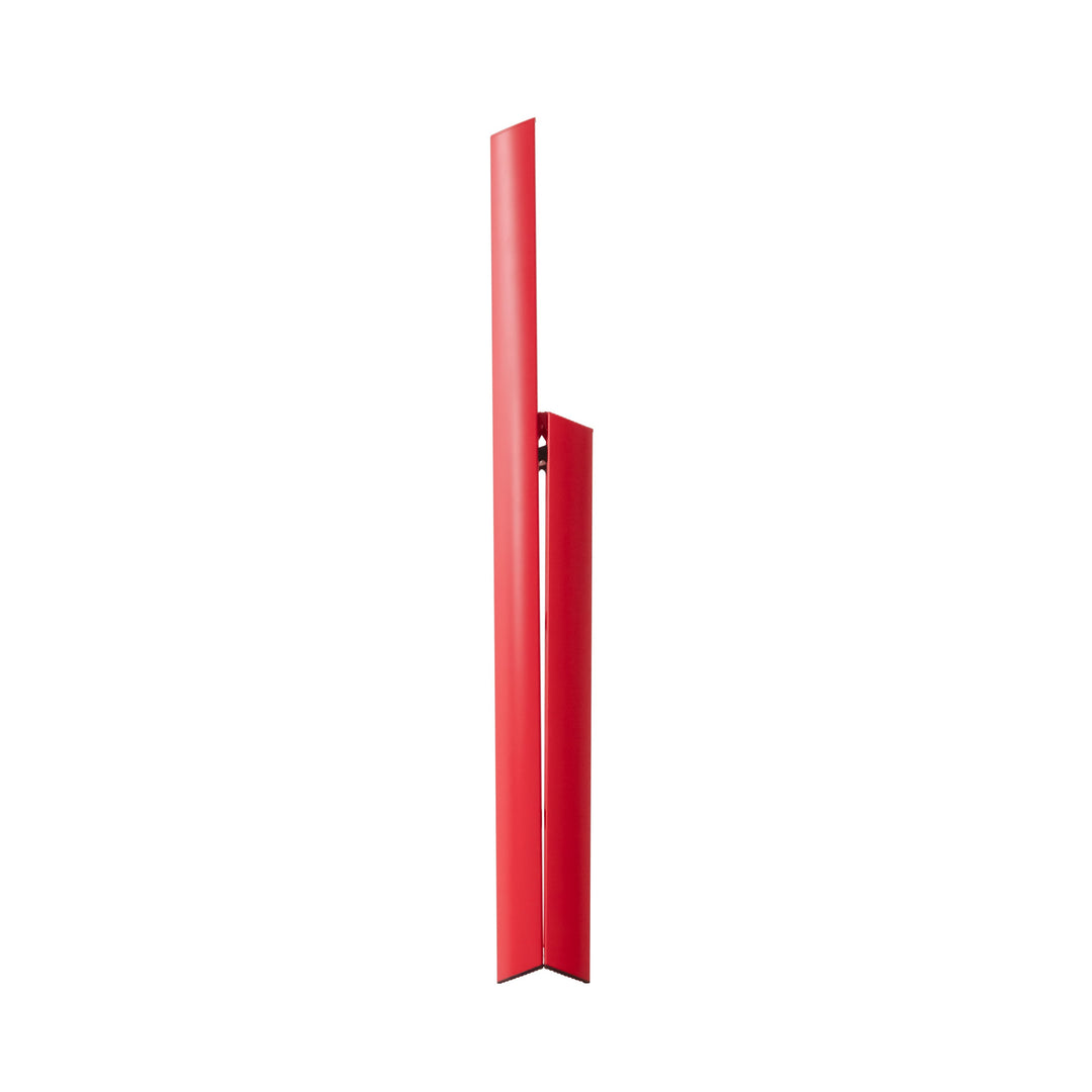 Red folded stepladder on a white background