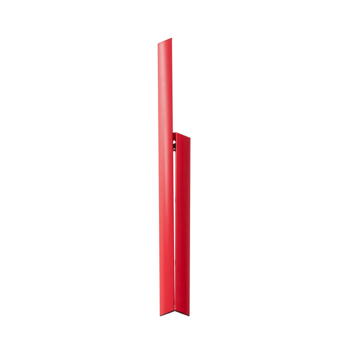 Red folded stepladder on a white background