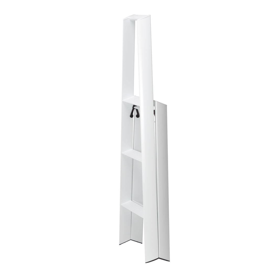 White folded stepladder on a white background