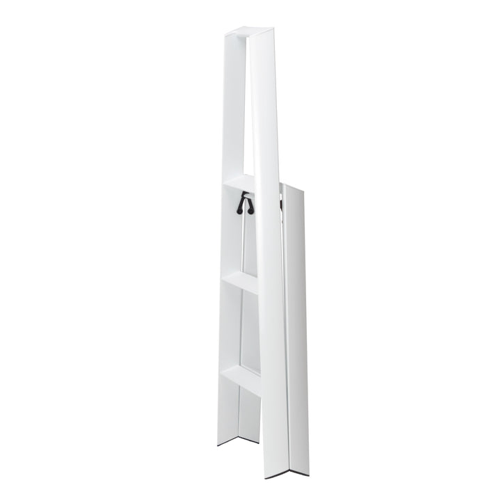 White folded stepladder on a white background