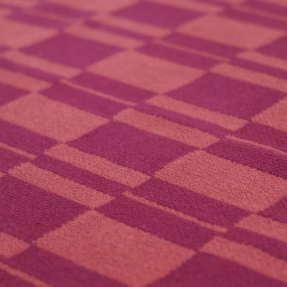 red and orange artisan throw blanket