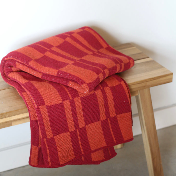 Otto Throw Blanket in Reds