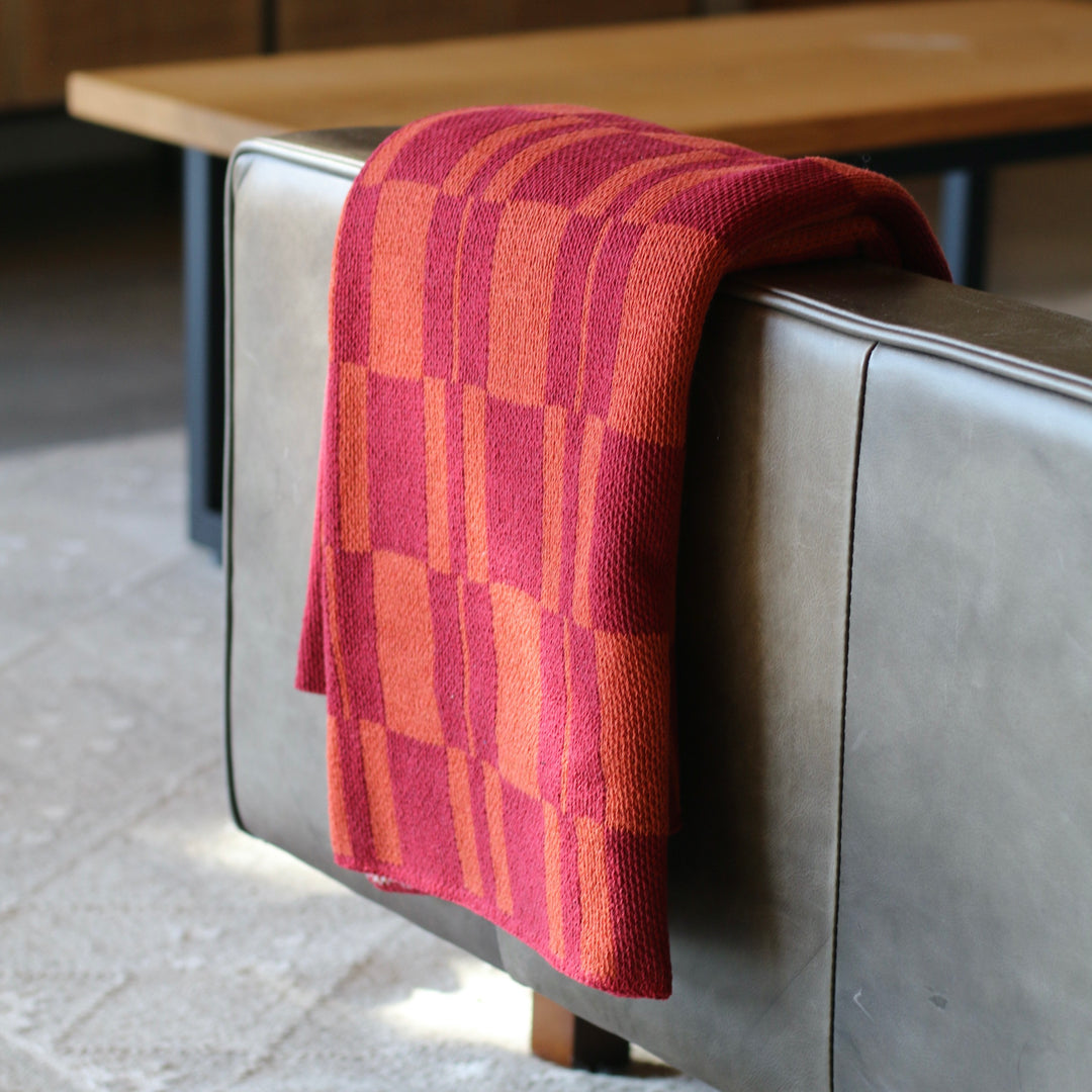 Otto Throw Blanket in Reds