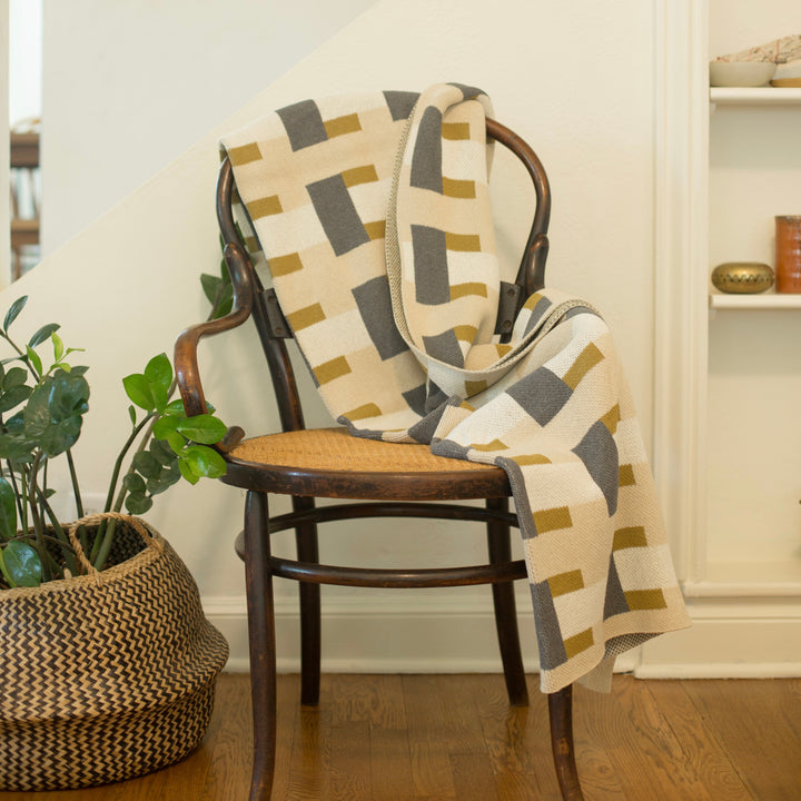 Over & Under Throw Blanket in Ochre