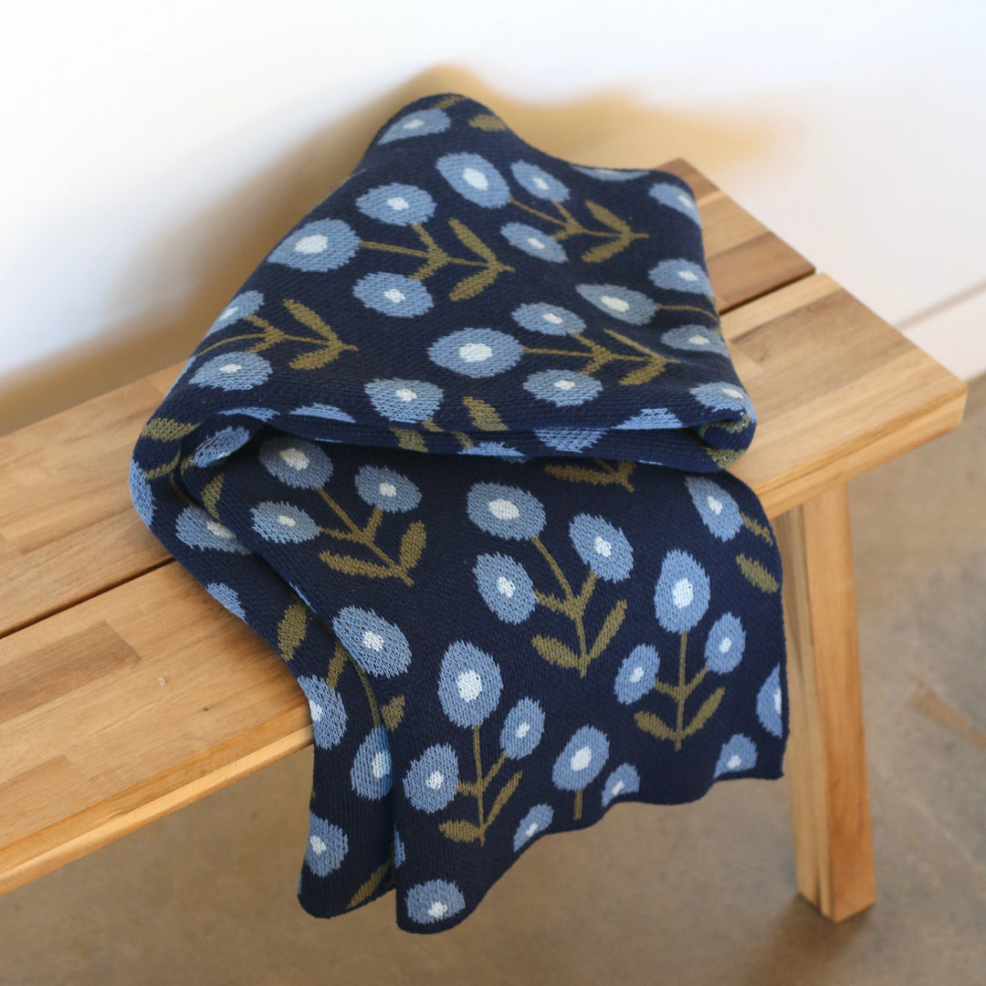 Posie Throw Blanket in Blues