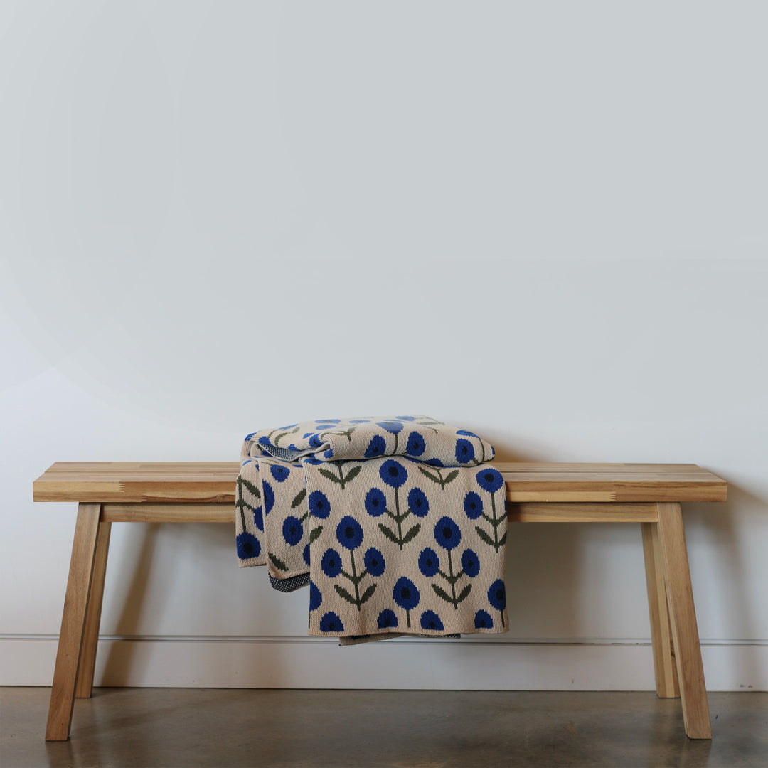 Posie Throw Blanket in Royal Blue