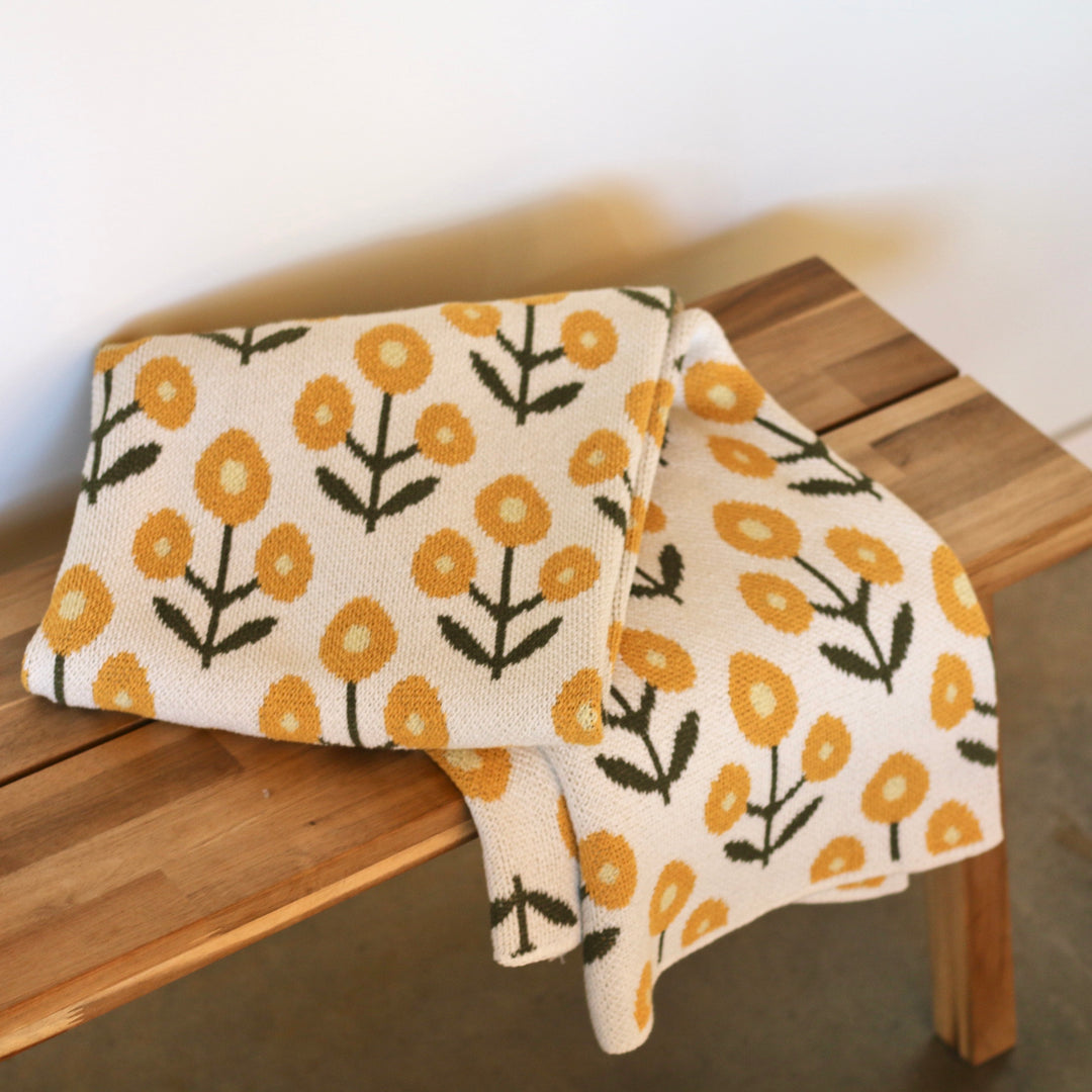 Posie Throw Blanket in Yellows