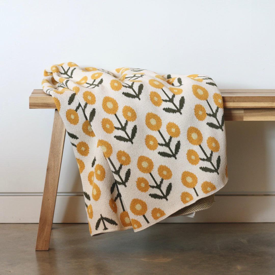 Posie Throw Blanket in Yellows