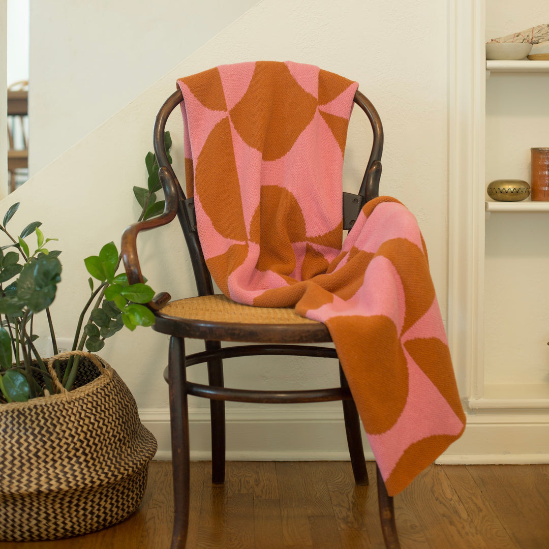 Puzzle Throw Blanket in Bubble Gum