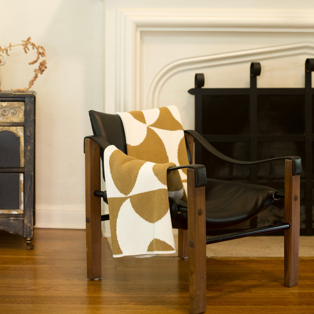 Modern Ochre Gold Throw Blanket