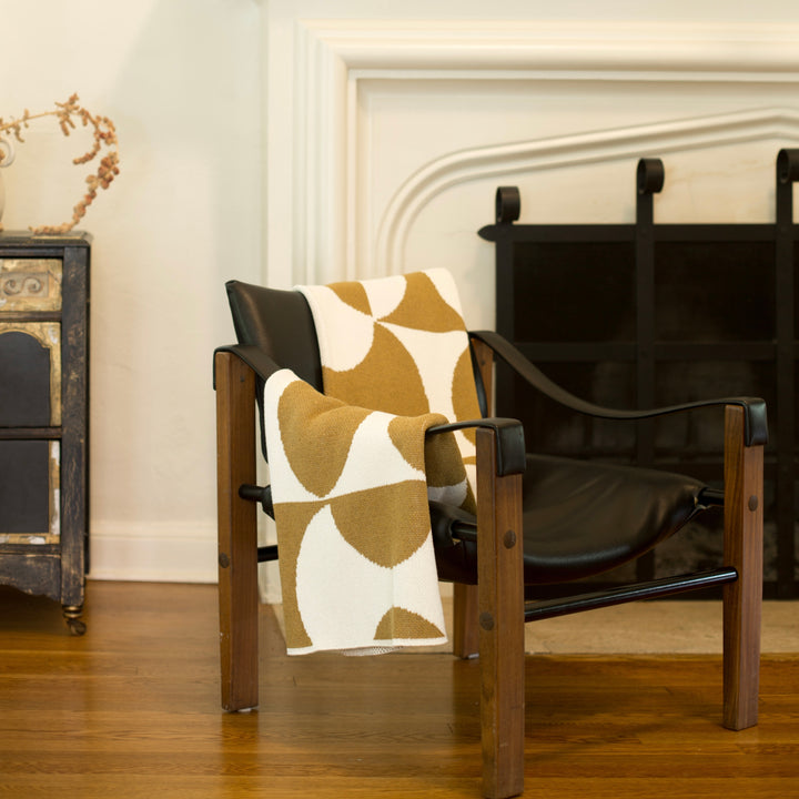 Modern Ochre Gold Throw Blanket