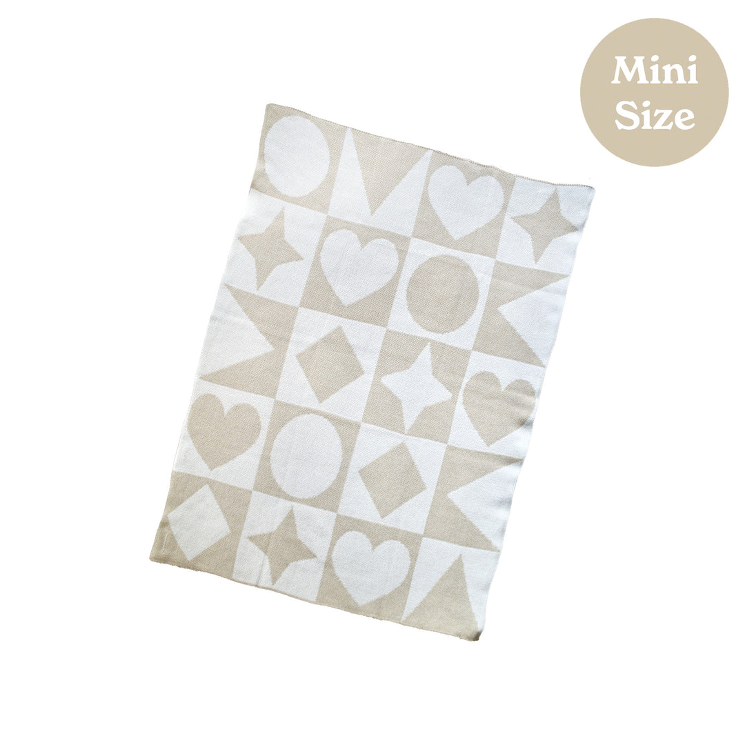 Shape Parade Mini- Beige Baby Blanket