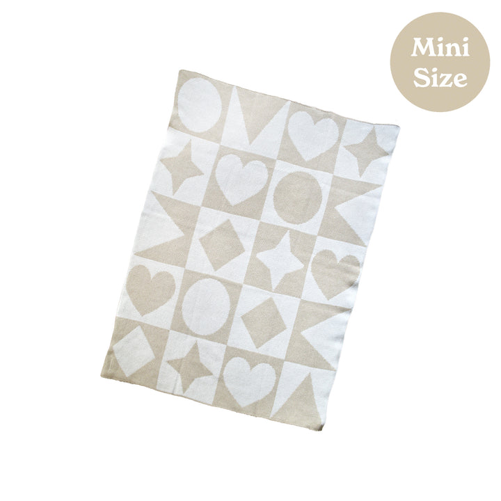 Shape Parade Mini- Beige Baby Blanket
