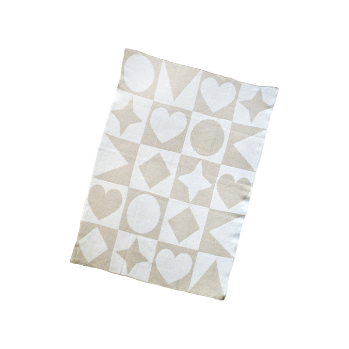 Shape Parade Mini- Beige Baby Blanket