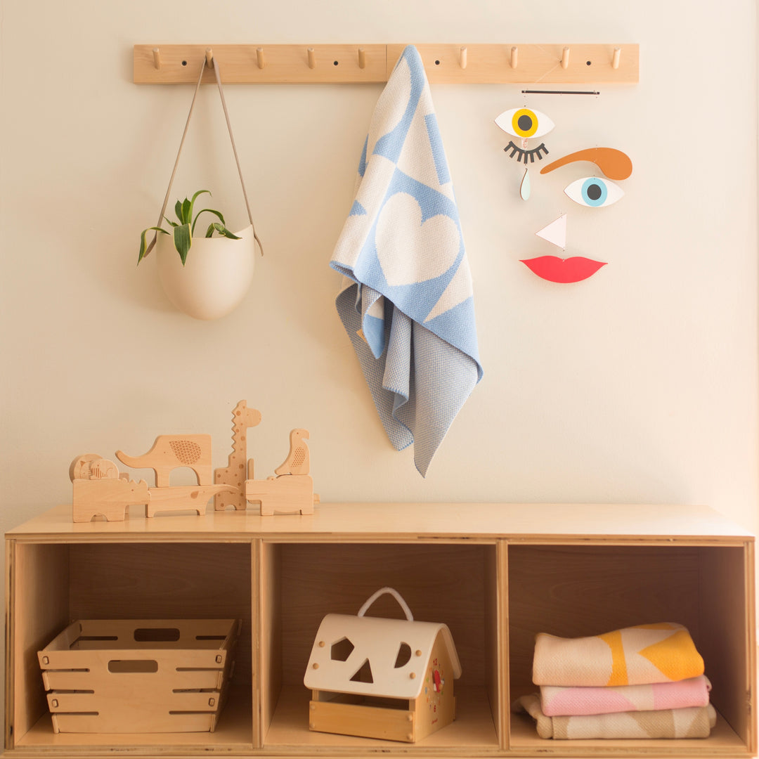 Shape Parade Mini- Light Blue Baby Blanket