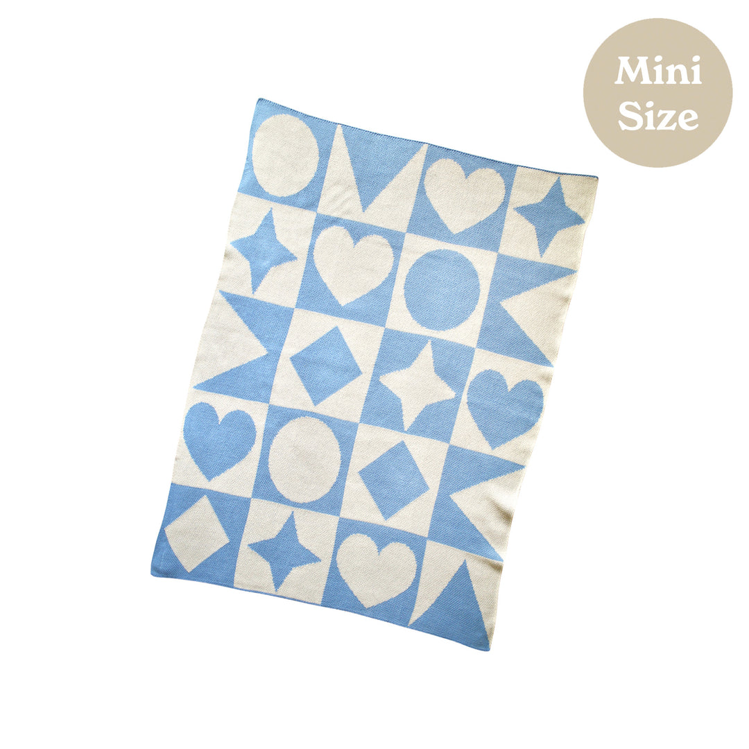 Shape Parade Mini- Light Blue Baby Blanket