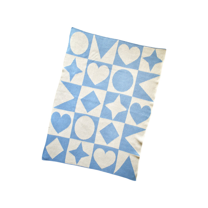 Shape Parade Mini- Light Blue Baby Blanket