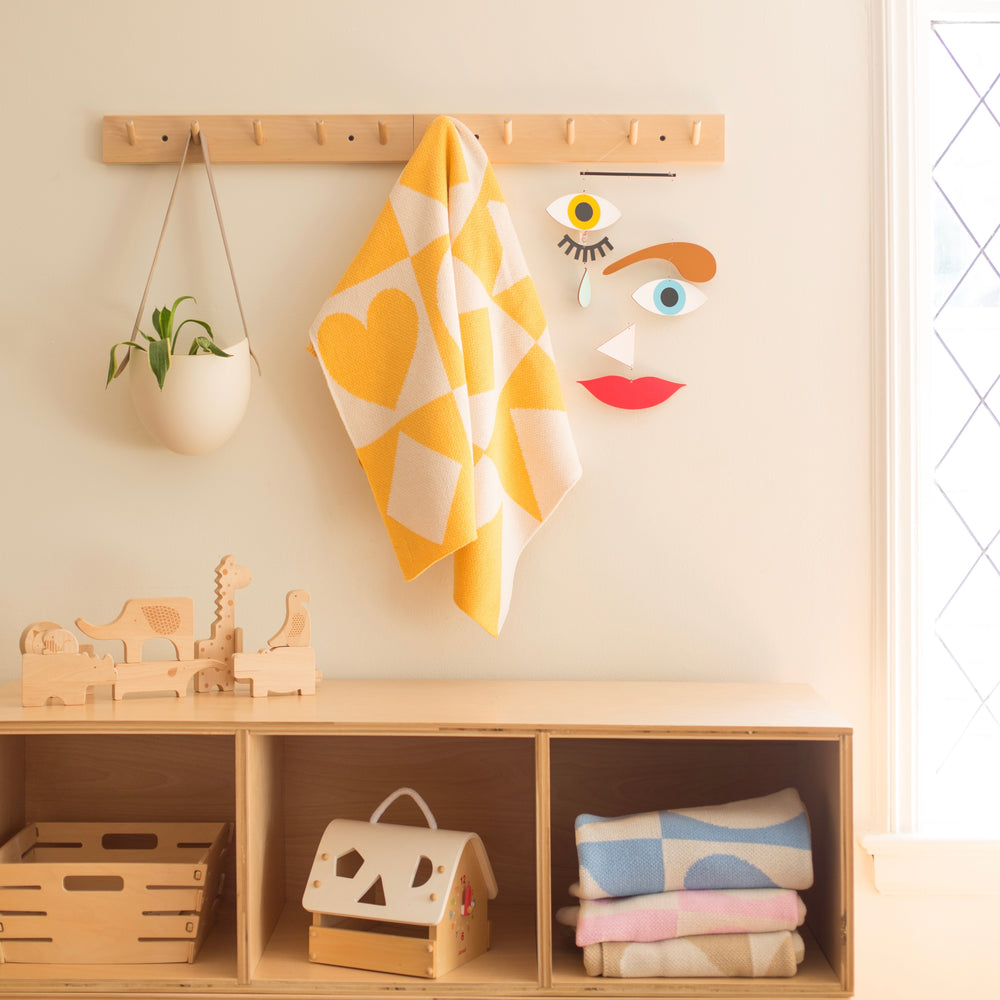 Modern Yellow Geometric Baby Blanket