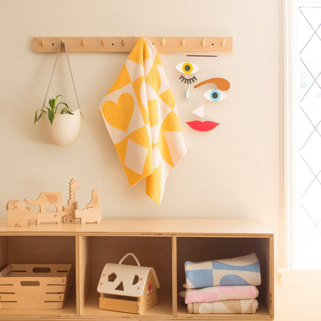 Modern Yellow Geometric Baby Blanket