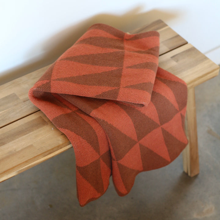 Alpine Throw Blanket in Terracotta + Cinnamon