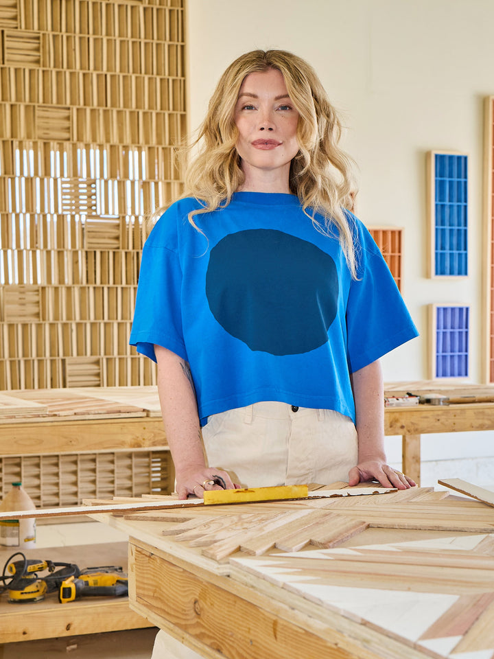 Boxy Circle Tee - Cobalt