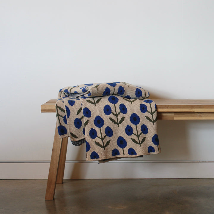 Posie Throw Blanket in Royal Blue