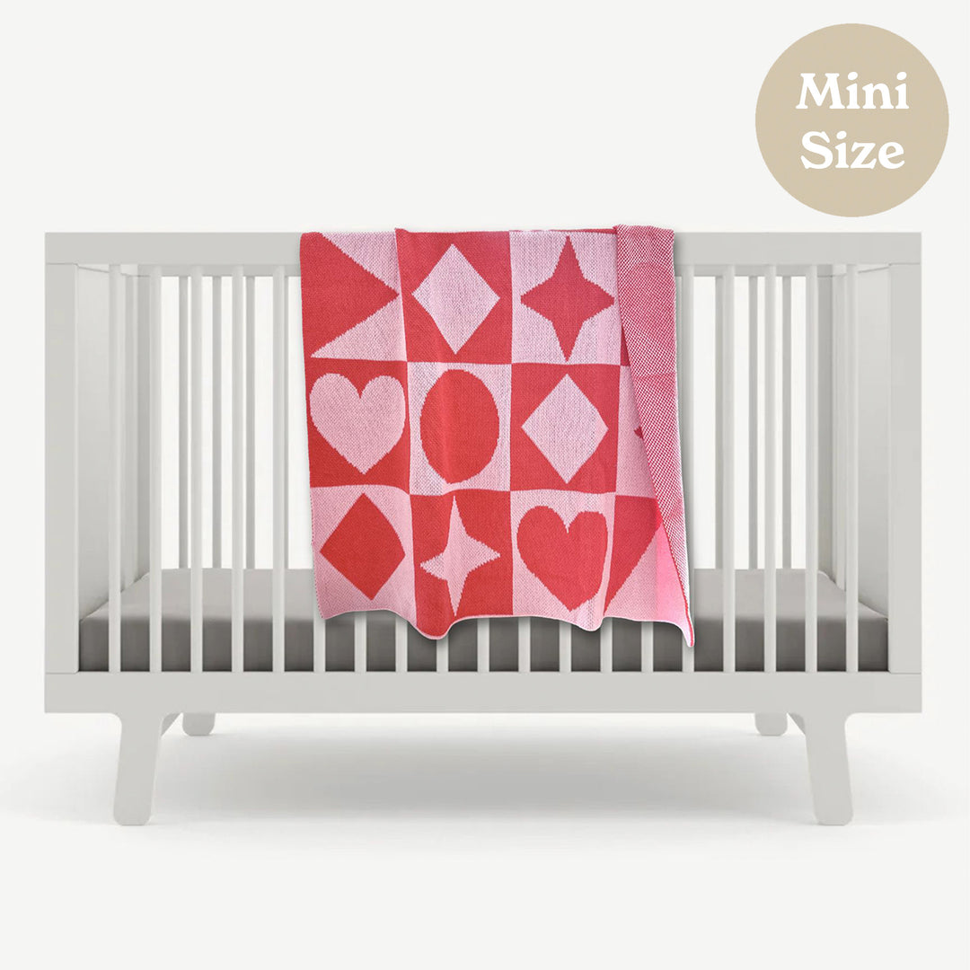 Shape Parade Mini- Pink and Coral Baby Blanket