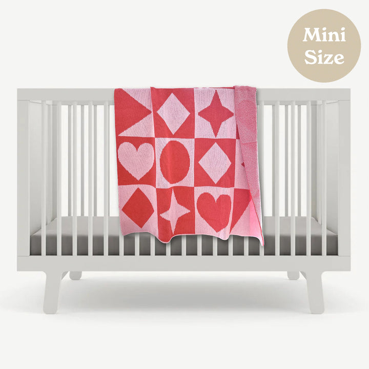 Shape Parade Mini- Pink and Coral Baby Blanket