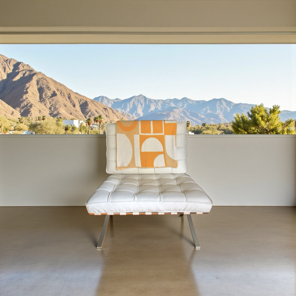 modern yellow arch throw blanket