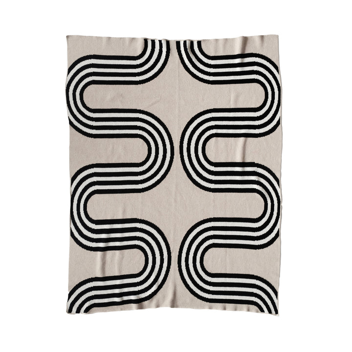 Wavy Line Beige Throw