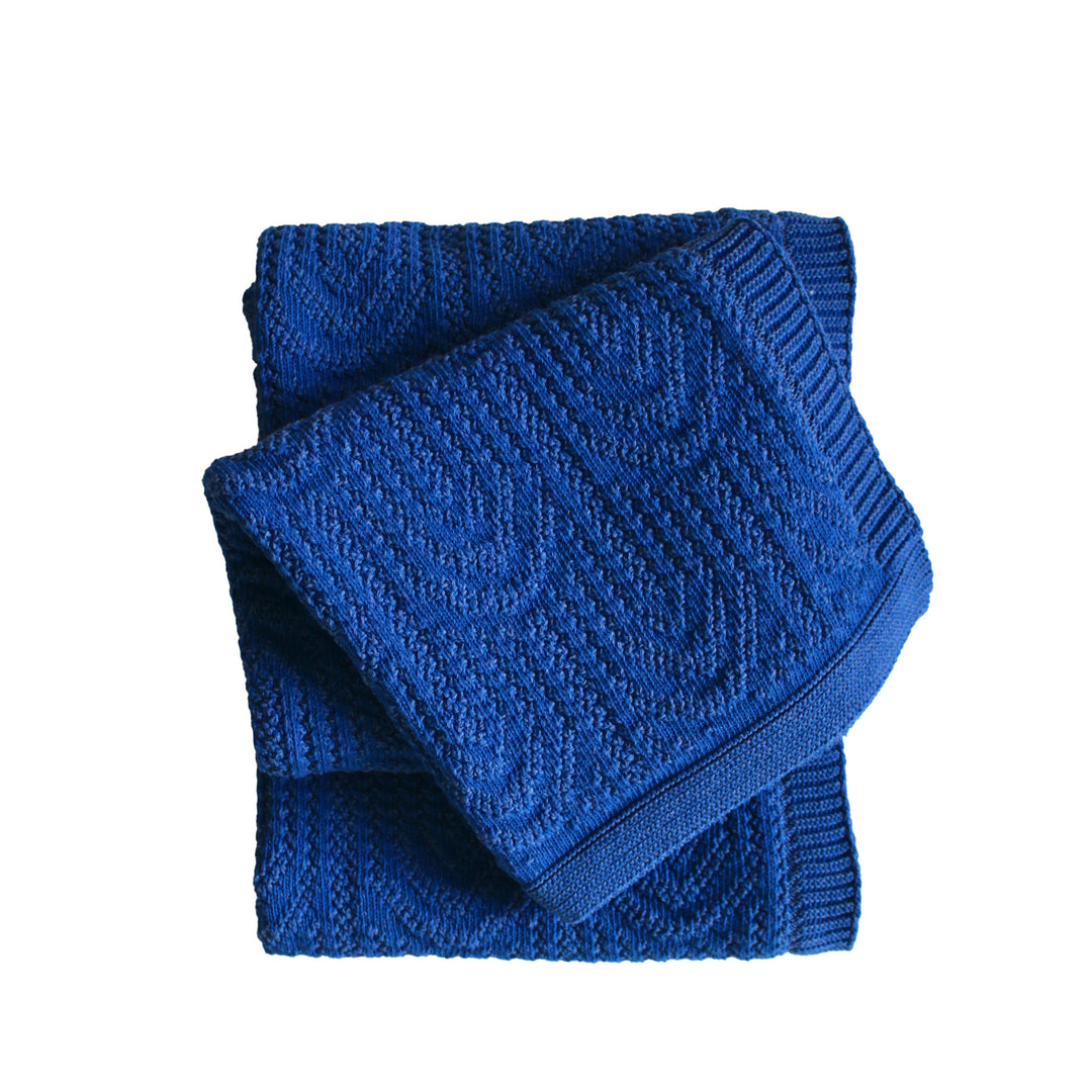 Blue Textural Cotton Throw