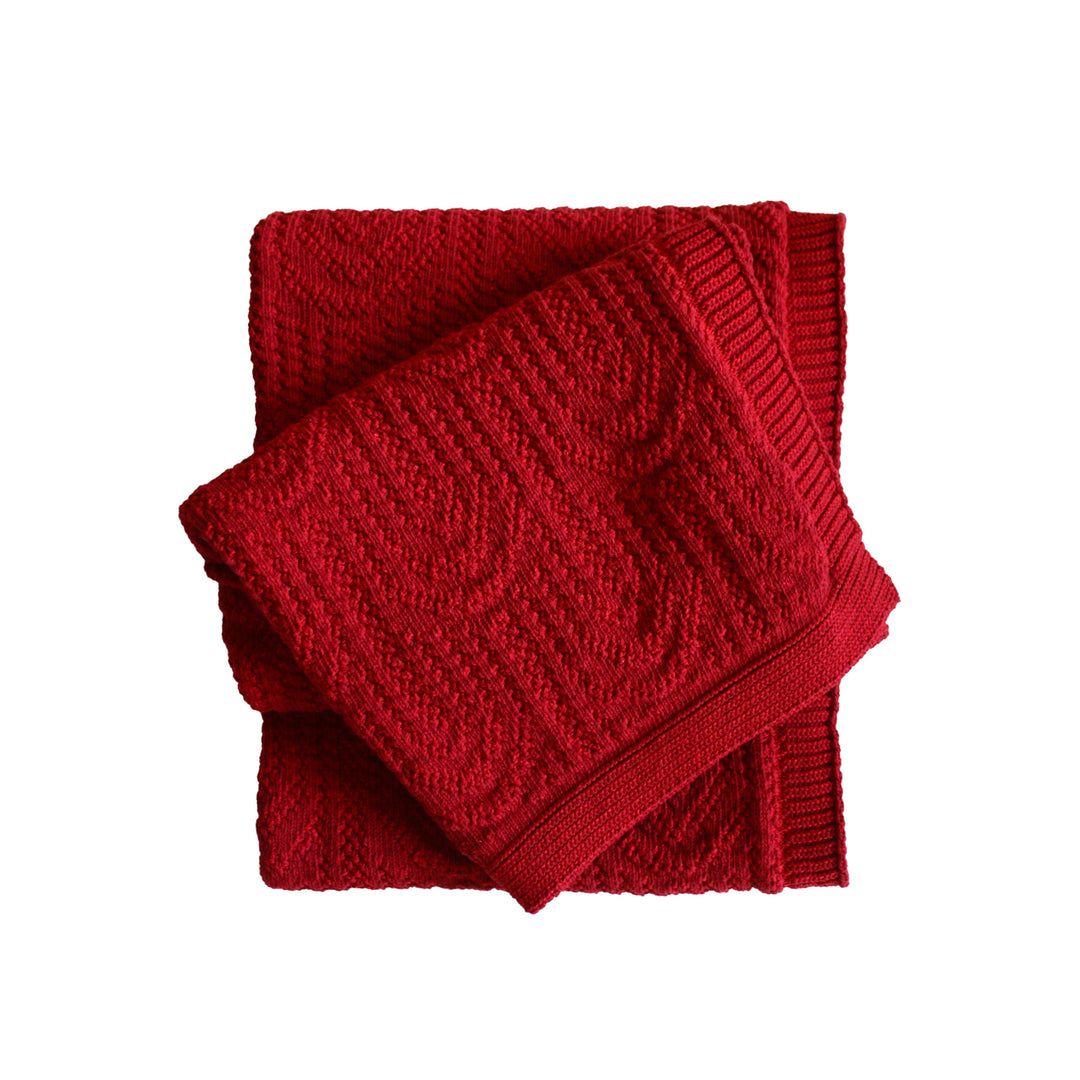 Red Textured Modern Throw