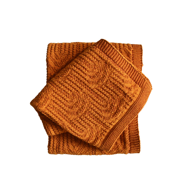 Orange Cotton Folded Throw