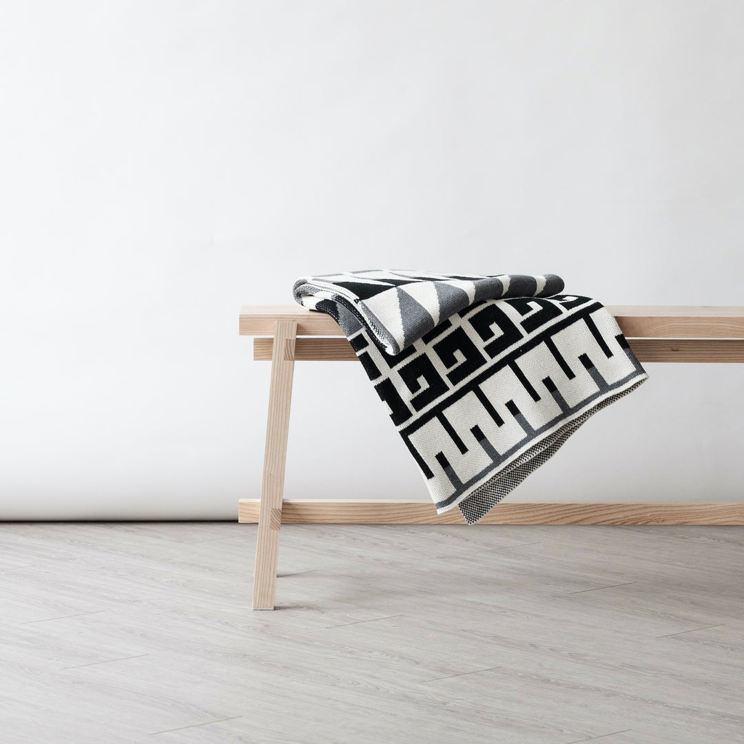 Scandinavian Pattern Modern Throw on a Bench