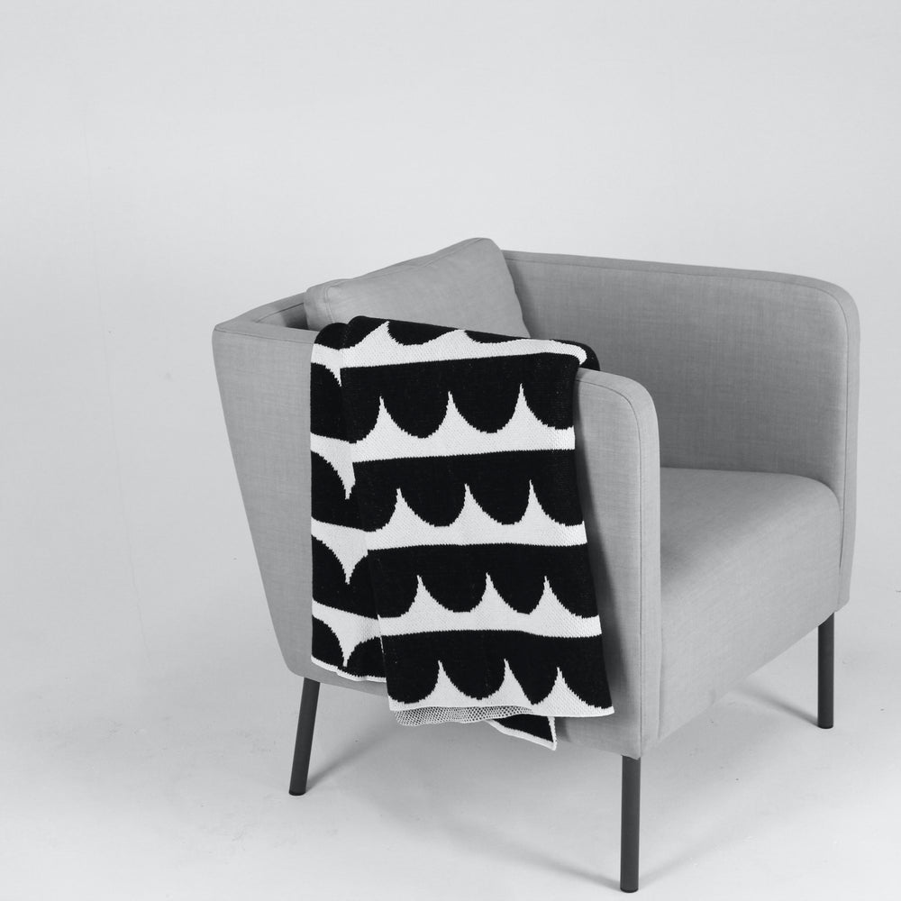 Black and White Scandinavian Pattern Cotton Throw