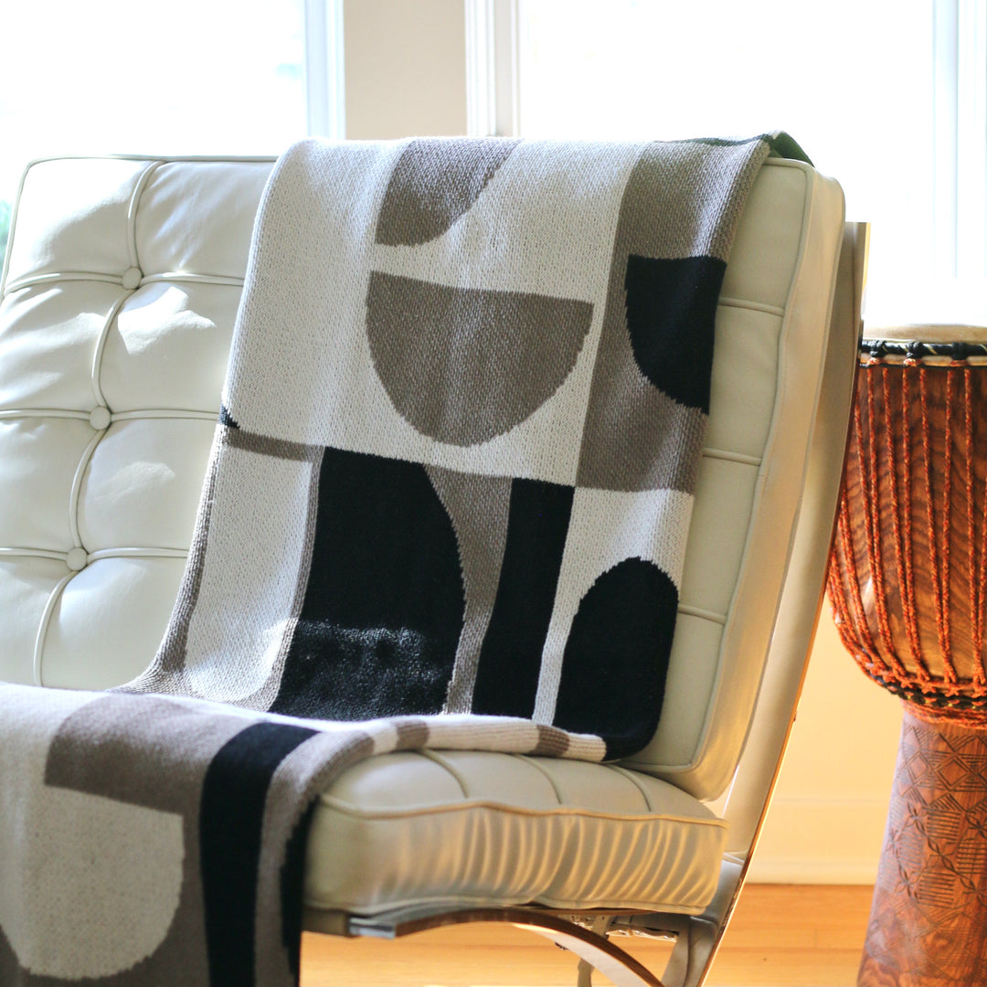 Modern Throw on White Barcelona Chair