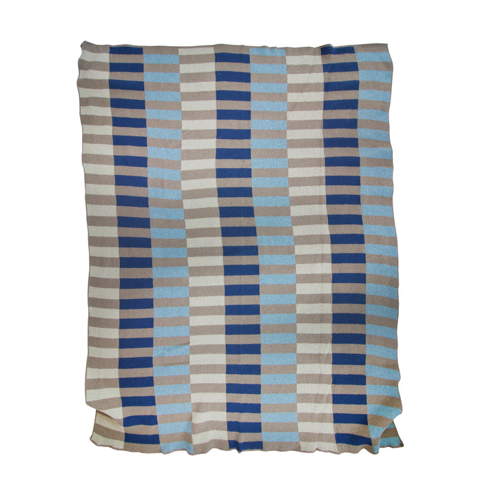 Blue High End Throw with Stripes