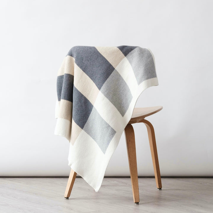 Simple Modern Neutral Throw ona  Chair