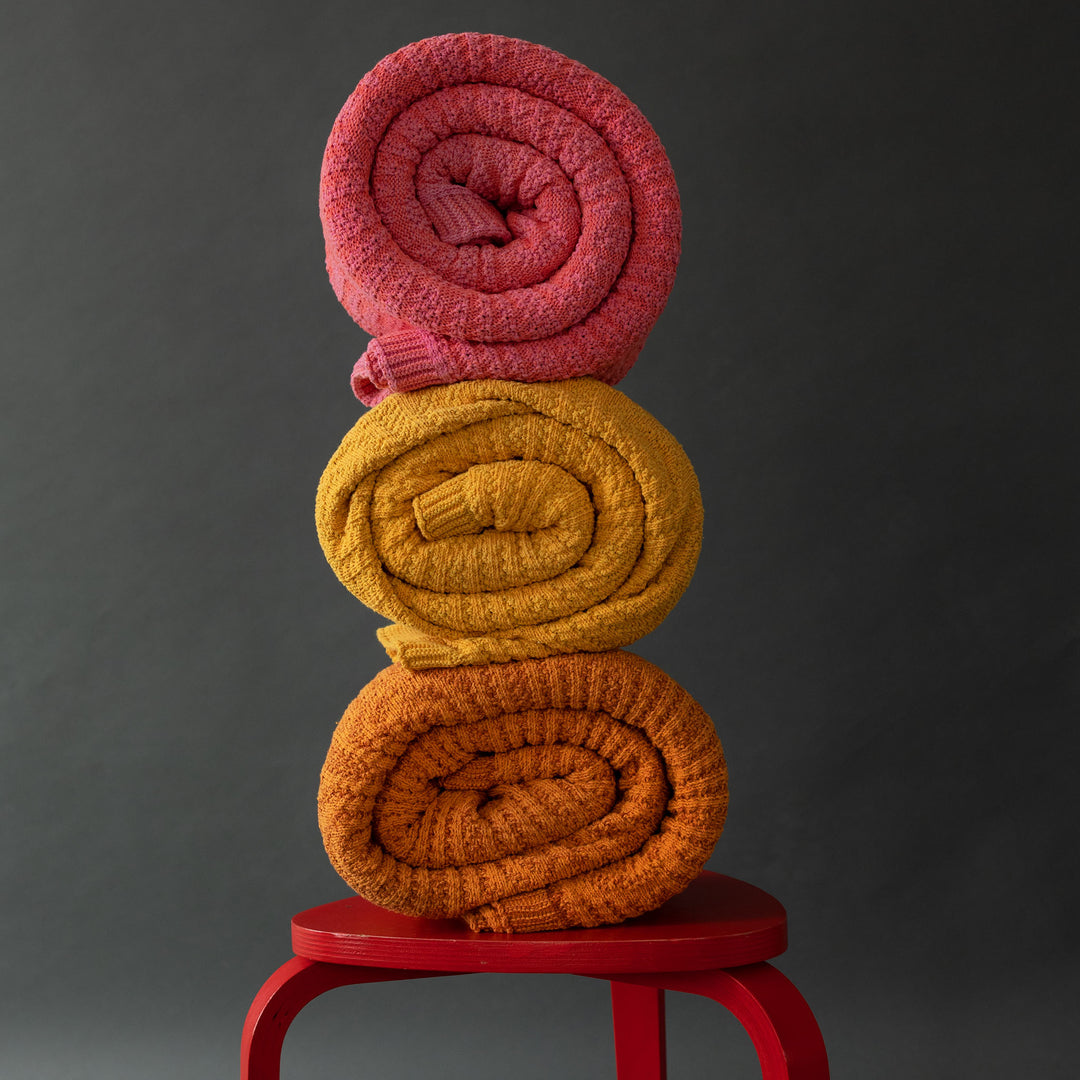 Throw Texture Arch Texture Throw Blanket in Orange – Happy Habitat